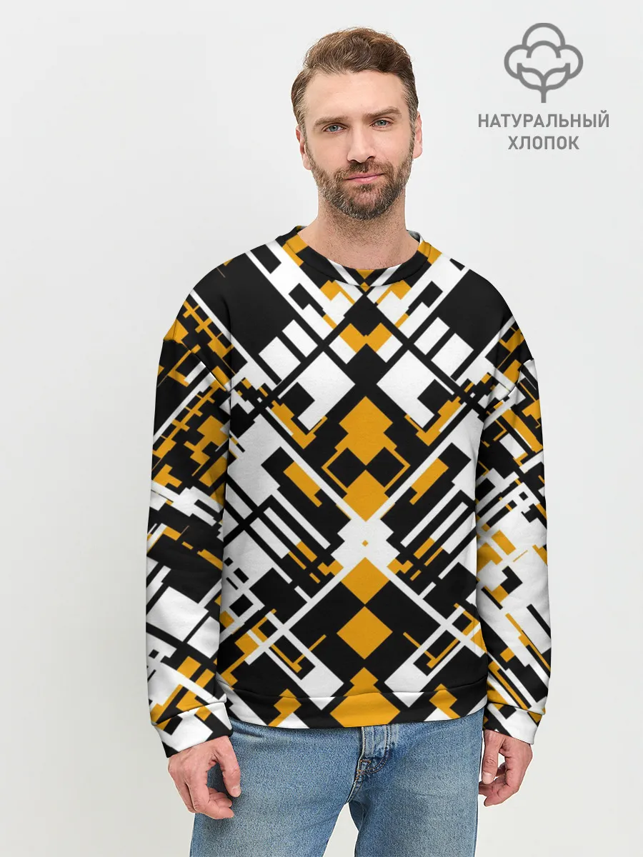 Мужской свитшот базовый / КИБЕРПАНК,ФАНТАСТИКА,ГЕОМЕТРИЯ