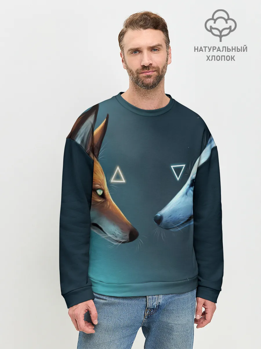 Мужской свитшот базовый / ЛИСА И ВОЛК