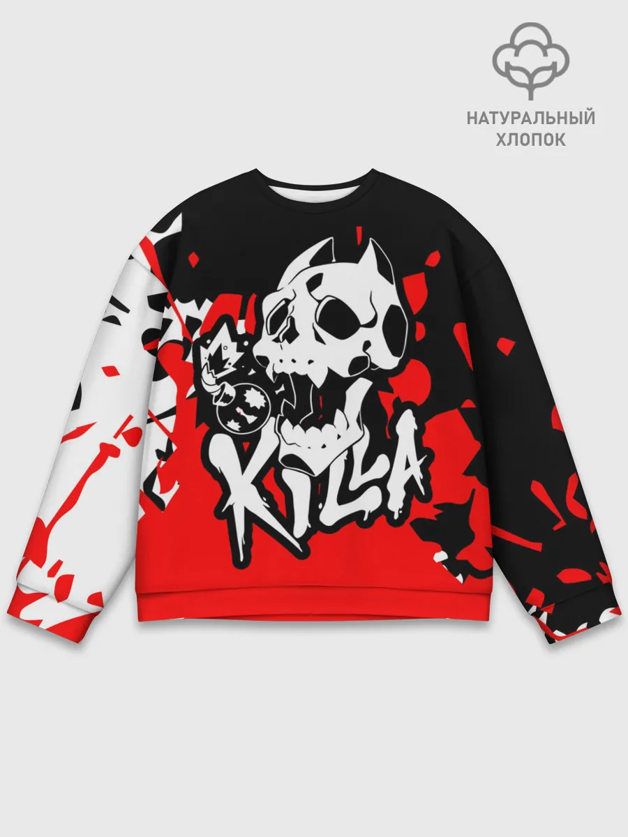 Мужской свитшот базовый / KILLA красные брызги