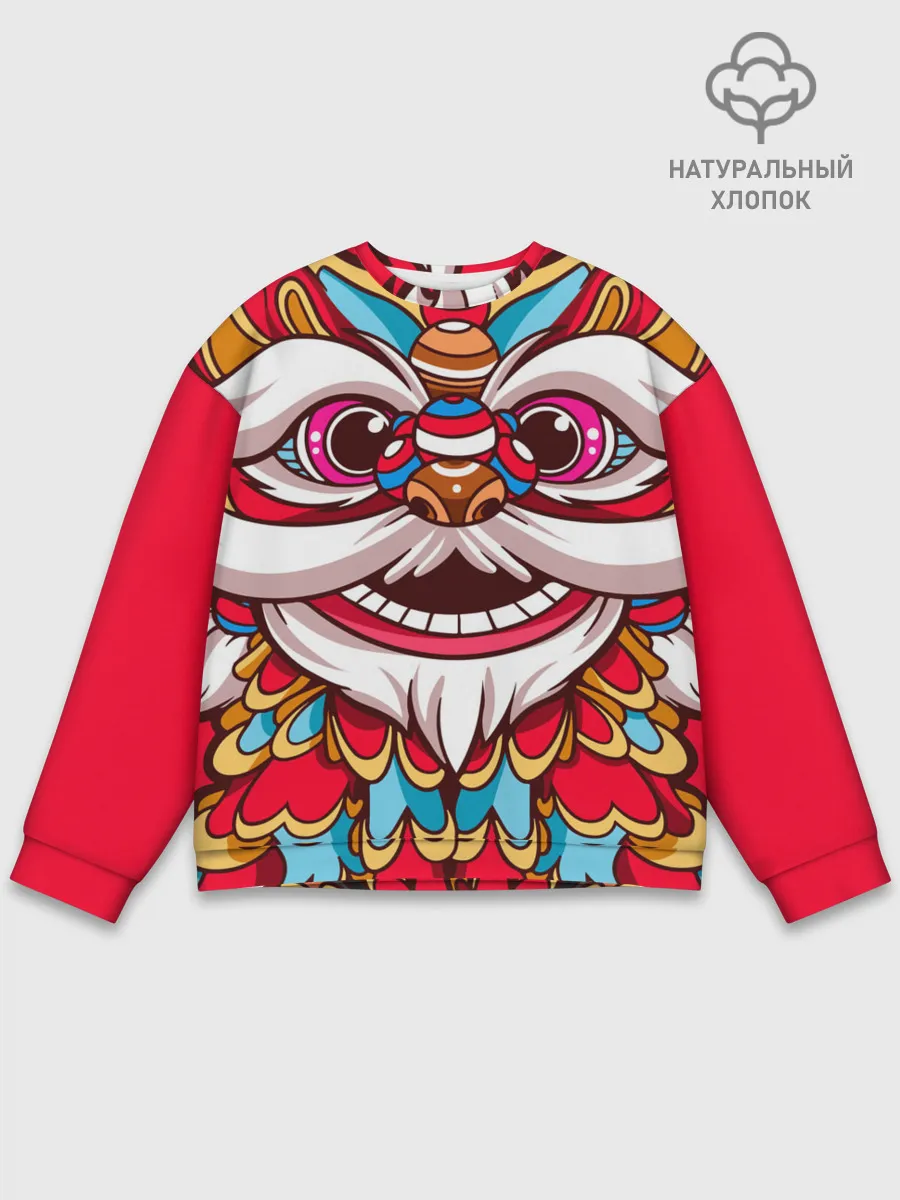 Мужской свитшот базовый / Морда Азиатского Льва