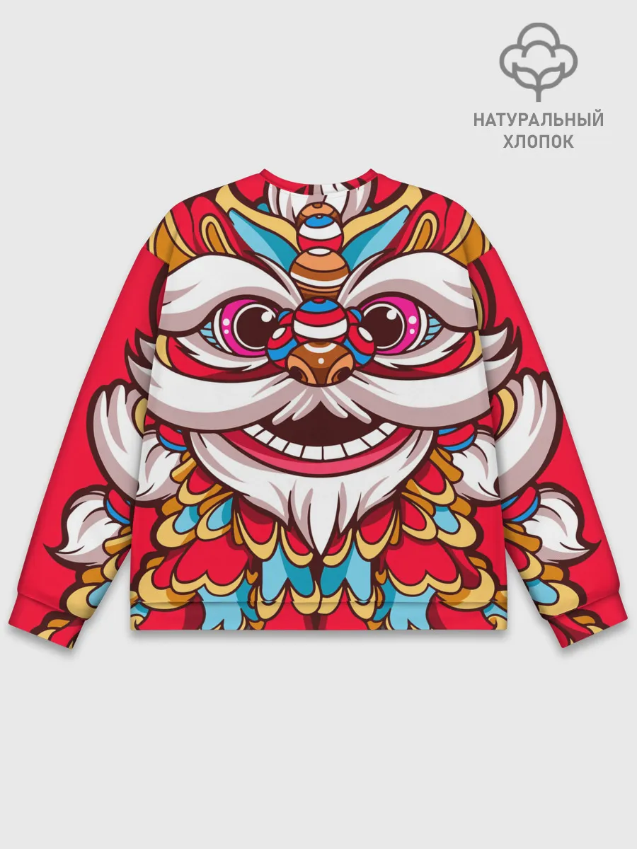 Мужской свитшот базовый / Морда Азиатского Льва