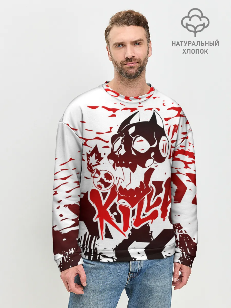 Мужской свитшот базовый / KILLA красные следы