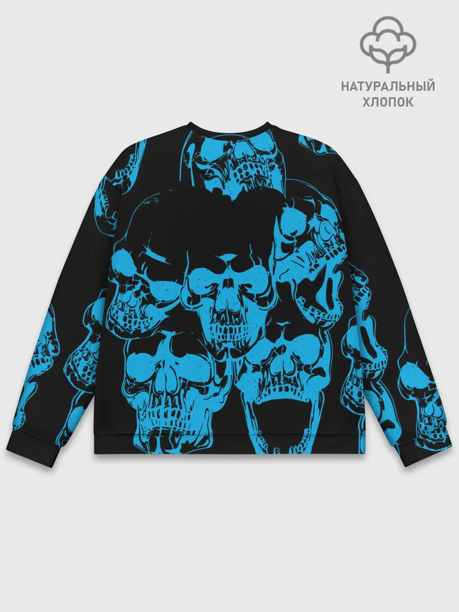 Мужской свитшот базовый / Ора Муда синие черепа