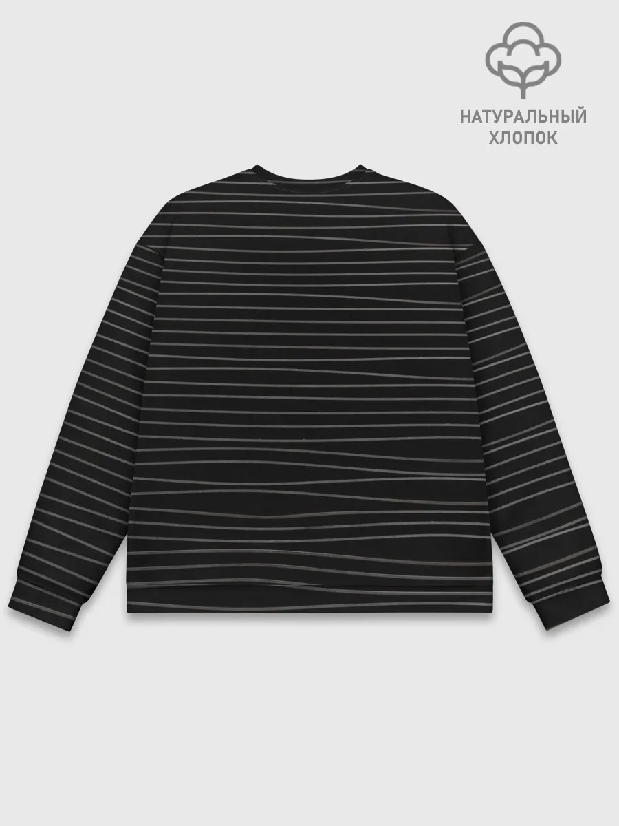 Мужской свитшот базовый / Линии текстура черный