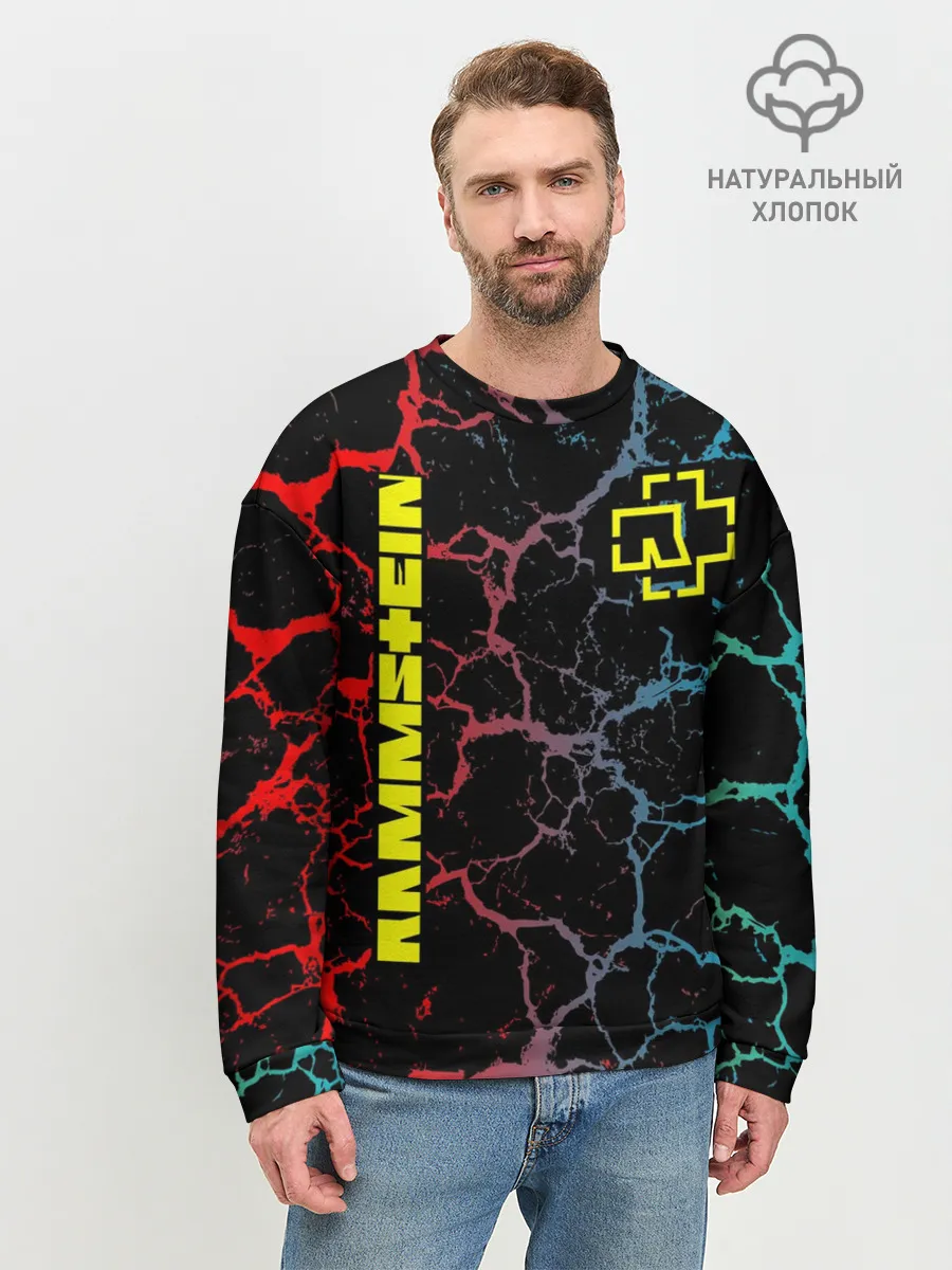 Мужской свитшот базовый / Rammstein трещины