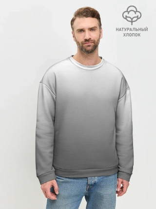 Мужской свитшот базовый / Черно-белый градиент