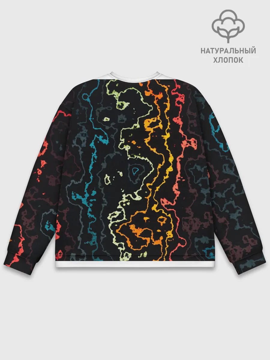 Мужской свитшот базовый / линий,цветной,черный