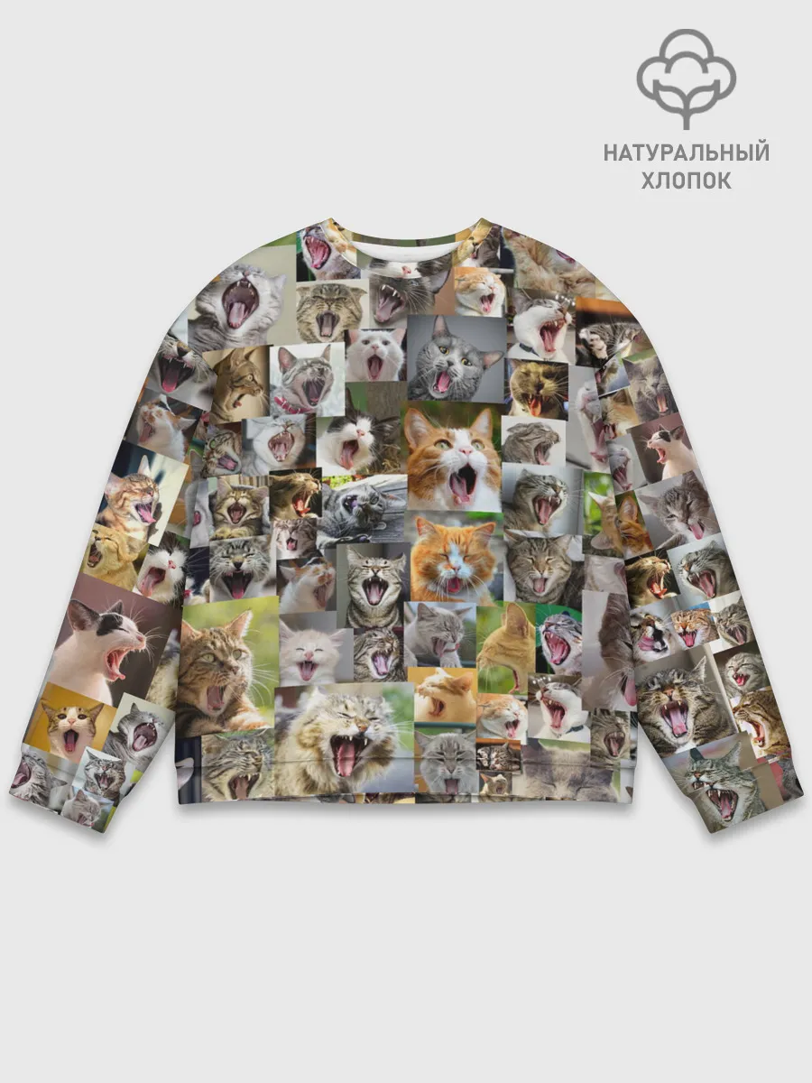 Мужской свитшот базовый / Неко ахегао цвет