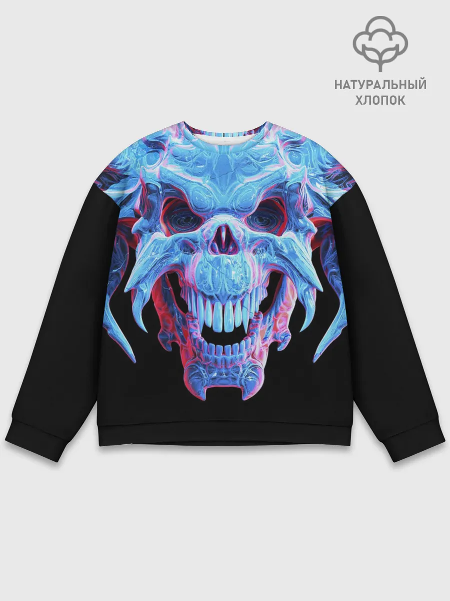 Мужской свитшот базовый / Череп Психоделика