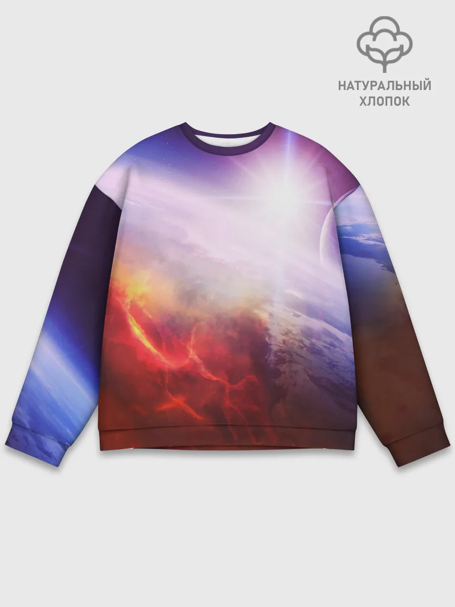 Мужской свитшот базовый / Звезды в неоне