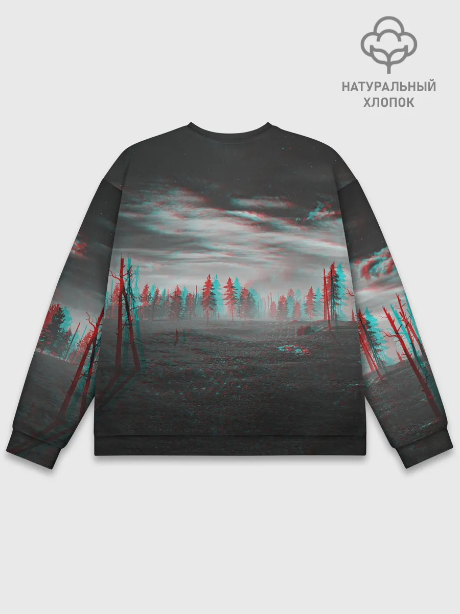 Мужской свитшот базовый / Siren Head Horror Glitch