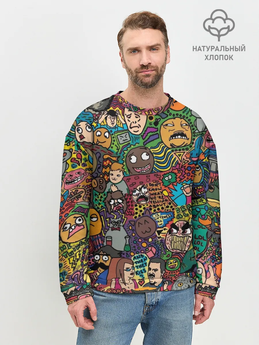 Мужской свитшот базовый / Цветные мемы из ВК