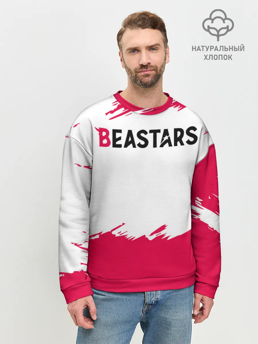 Мужской свитшот базовый / Beastars белые линии