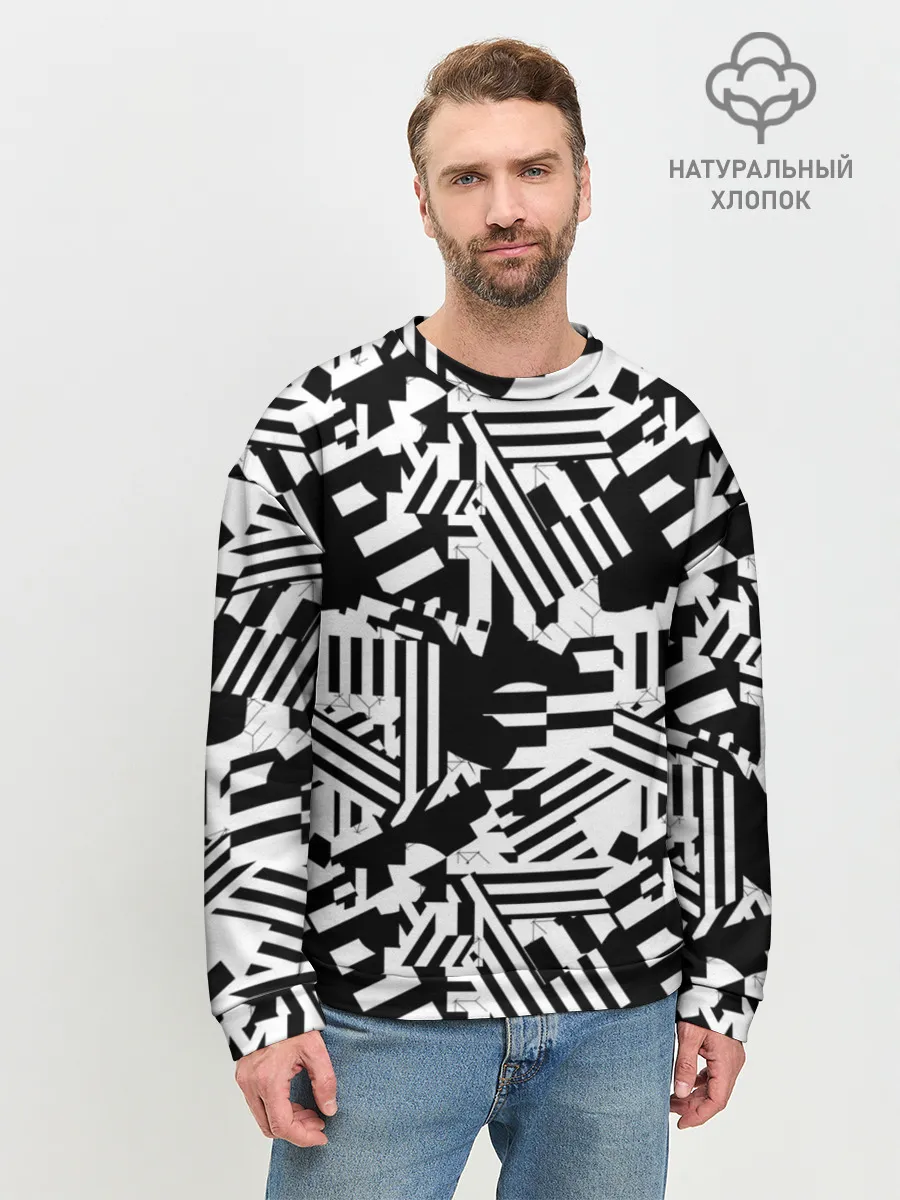 Мужской свитшот базовый / Хаотичные линии
