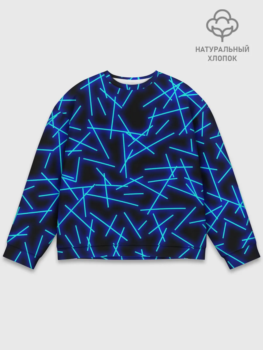 Мужской свитшот базовый / Неоновые линии