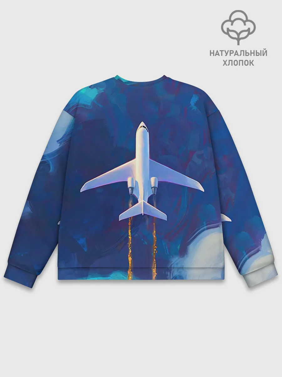 Мужской свитшот базовый / Самолёт на небе