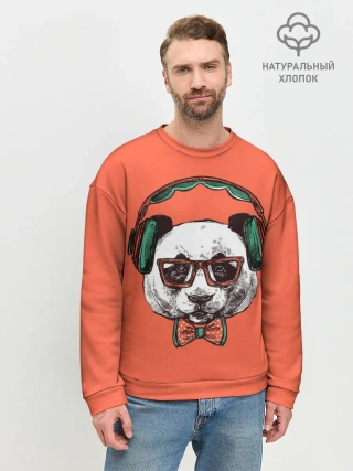 Мужской свитшот базовый / панда-меломан