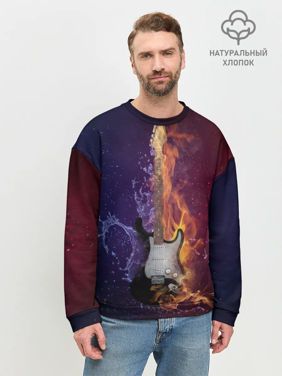Мужской свитшот базовый / Гитара огня