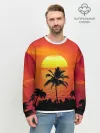 Мужской свитшот базовый / Пальмы на фоне моря