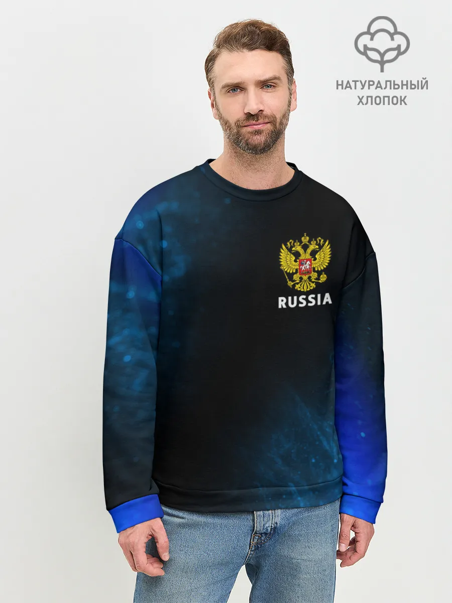 Мужской свитшот базовый / RUSSIA / РОССИЯ