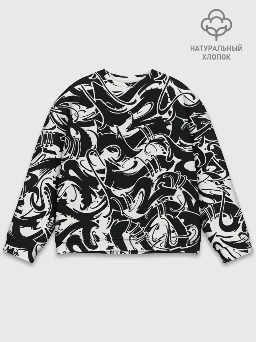 Мужской свитшот базовый / Tattoo | BlackWhite