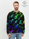 Мужской свитшот базовый / Радужный Паттерн Лого ДжоДжо