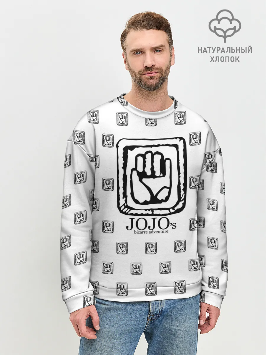 Мужской свитшот базовый / Лого джоджо белый