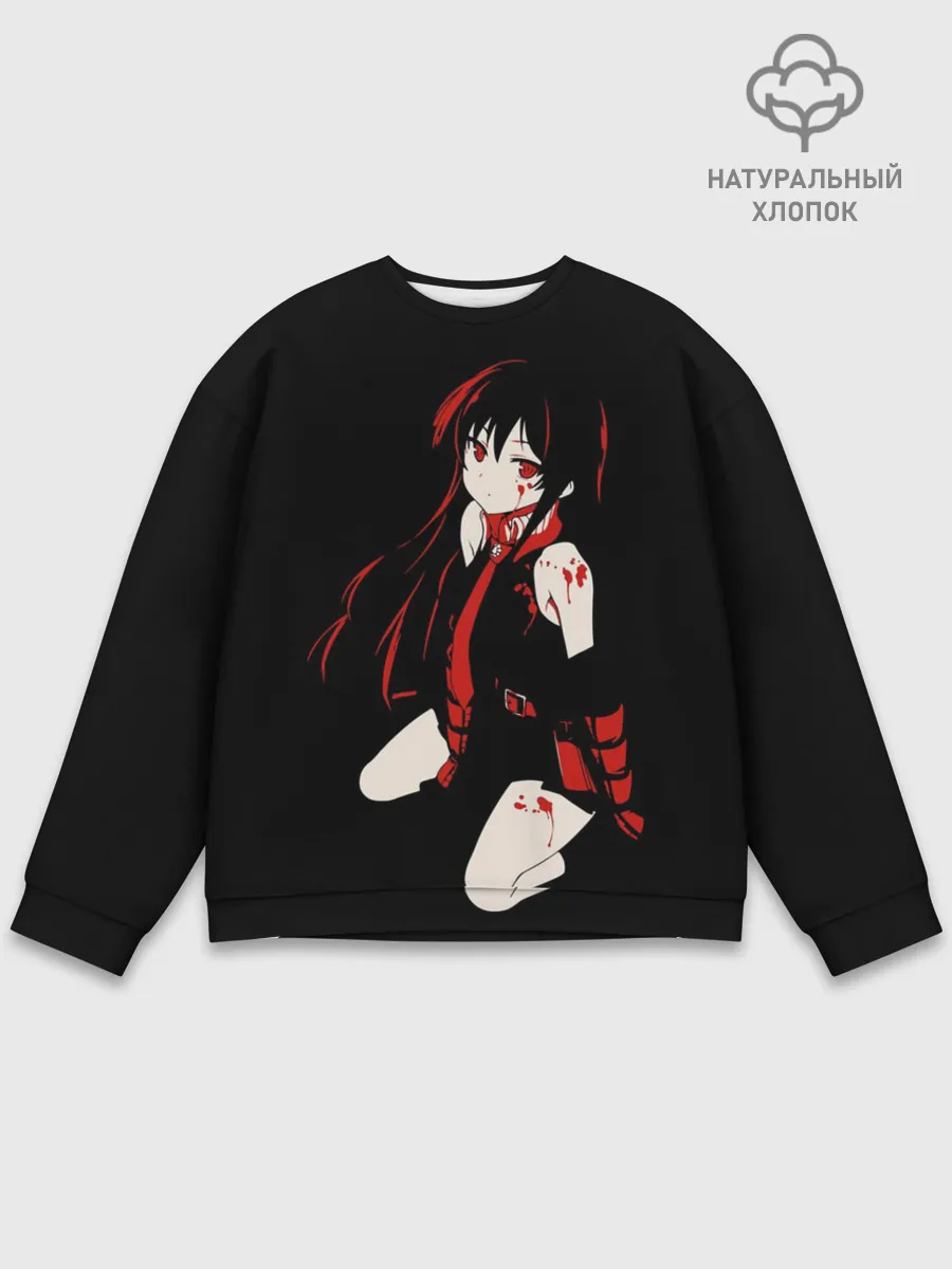 Мужской свитшот базовый / Убийца Акаме на черном фоне