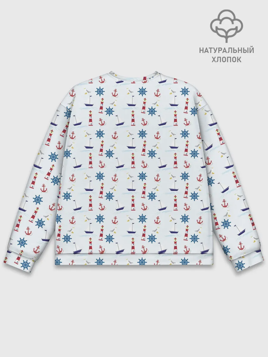 Мужской свитшот базовый / Кораблики да маяки