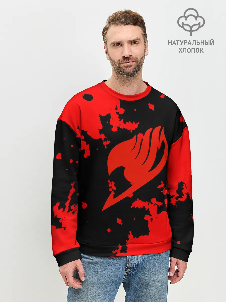 Мужской свитшот базовый / Хвост Феи красные зоны