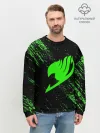 Мужской свитшот базовый / Хвост Феи зеленая диагональ