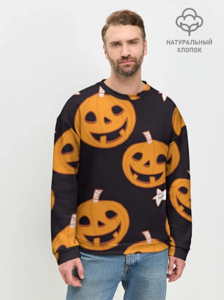 Мужской свитшот базовый / Весёлые тыквы