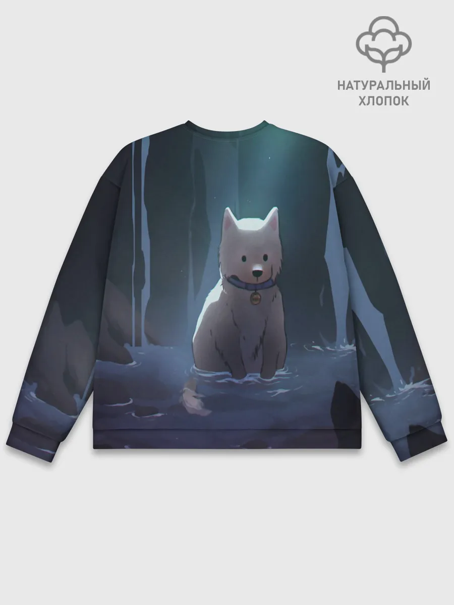 Мужской свитшот базовый / Одинокий пес в озере слез