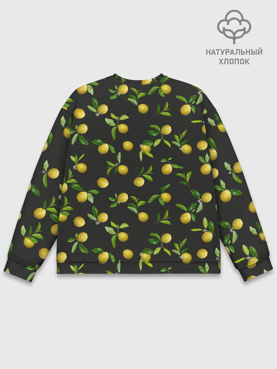 Мужской свитшот базовый / Лимончики на черном