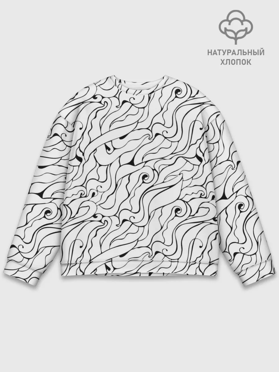 Мужской свитшот базовый / Черно-белые узоры