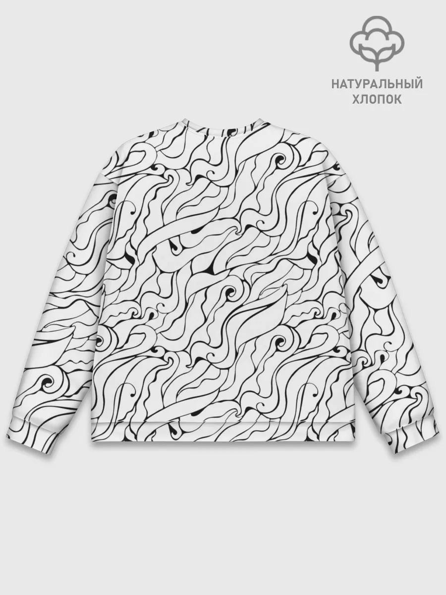 Мужской свитшот базовый / Черно-белые узоры