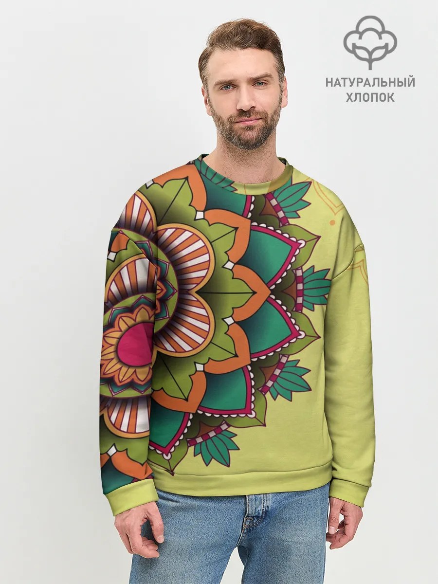 Мужской свитшот базовый / мандала узор тату