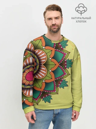 Мужской свитшот базовый / мандала узор тату