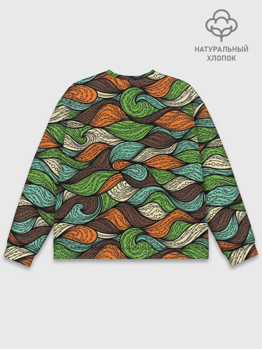 Мужской свитшот базовый / Абстрактные волны