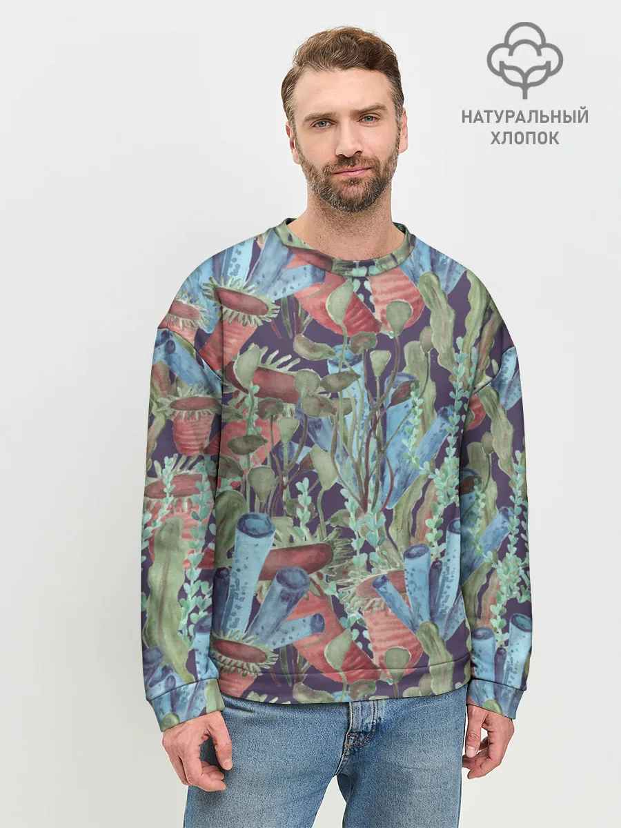 Мужской свитшот базовый / Водоросли на морском дне