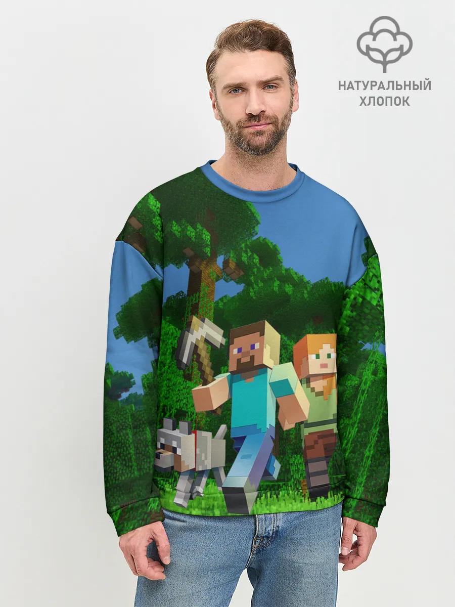Мужской свитшот базовый / minecraft