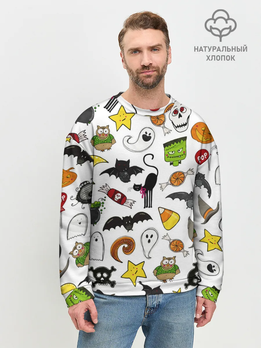 Мужской свитшот базовый / Хэллоуин паттерн