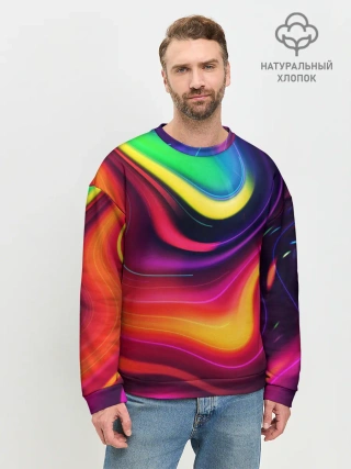 Мужской свитшот базовый / Неоновые пятна