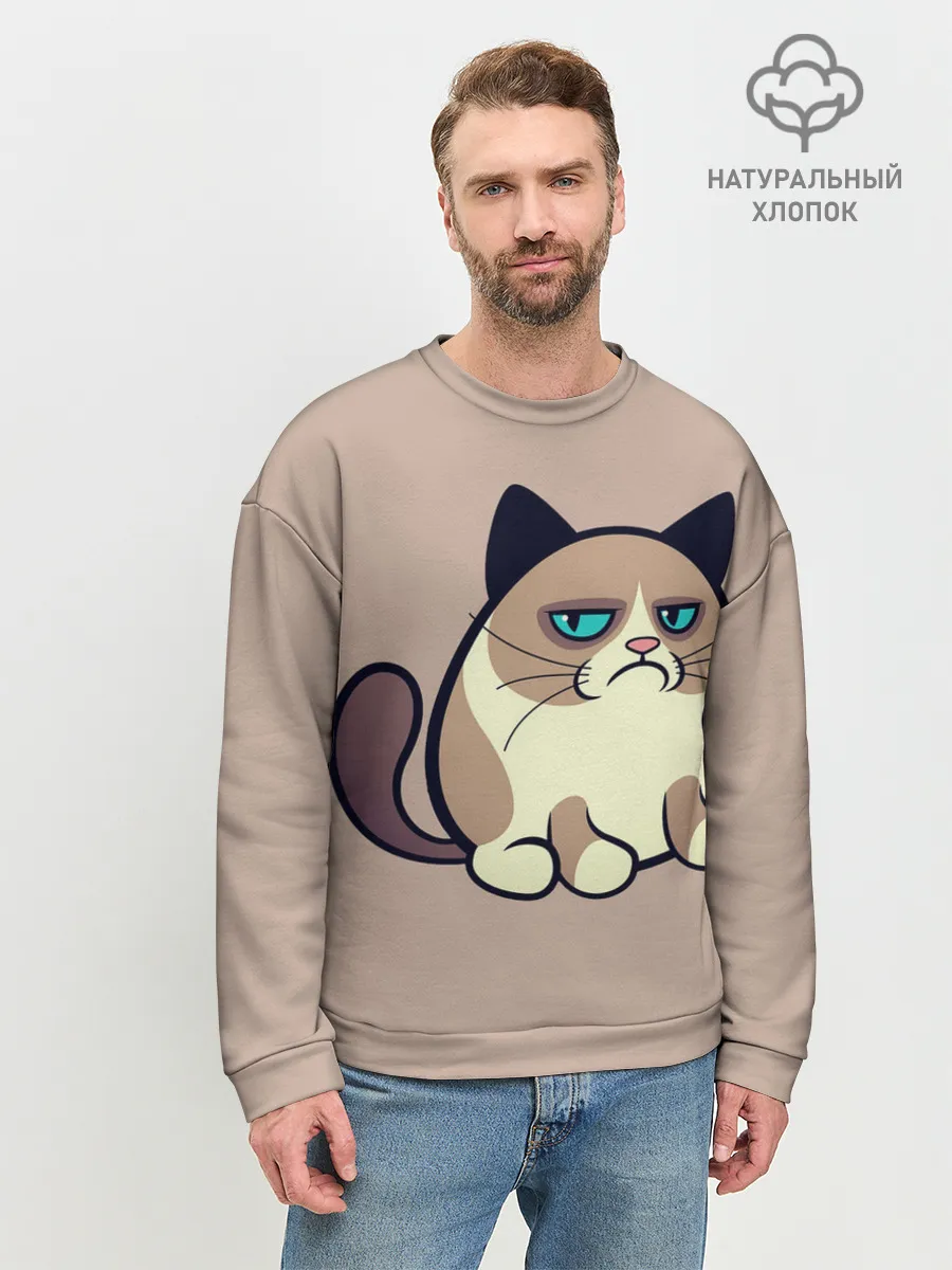 Мужской свитшот базовый / Великий Grumpy Cat