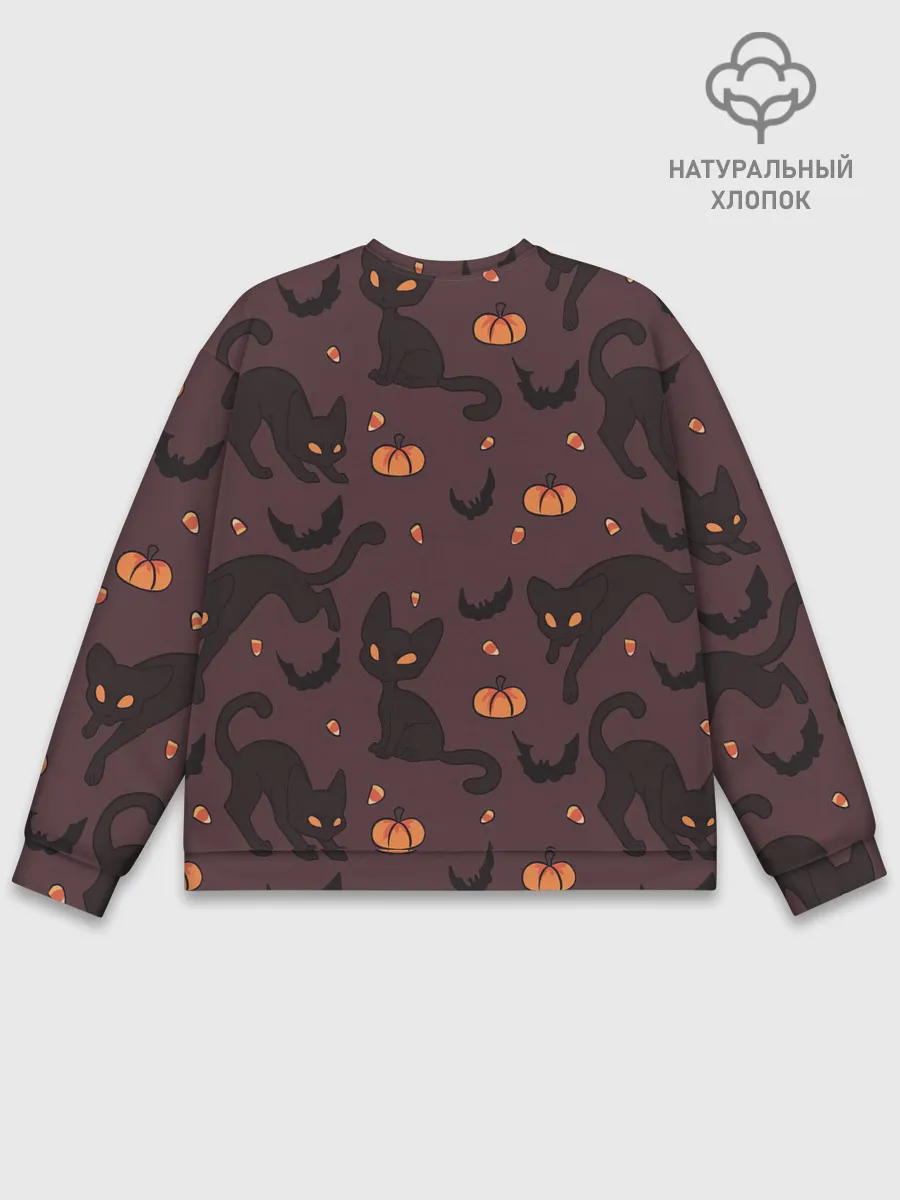Мужской свитшот базовый / Хэллоуиновский кот