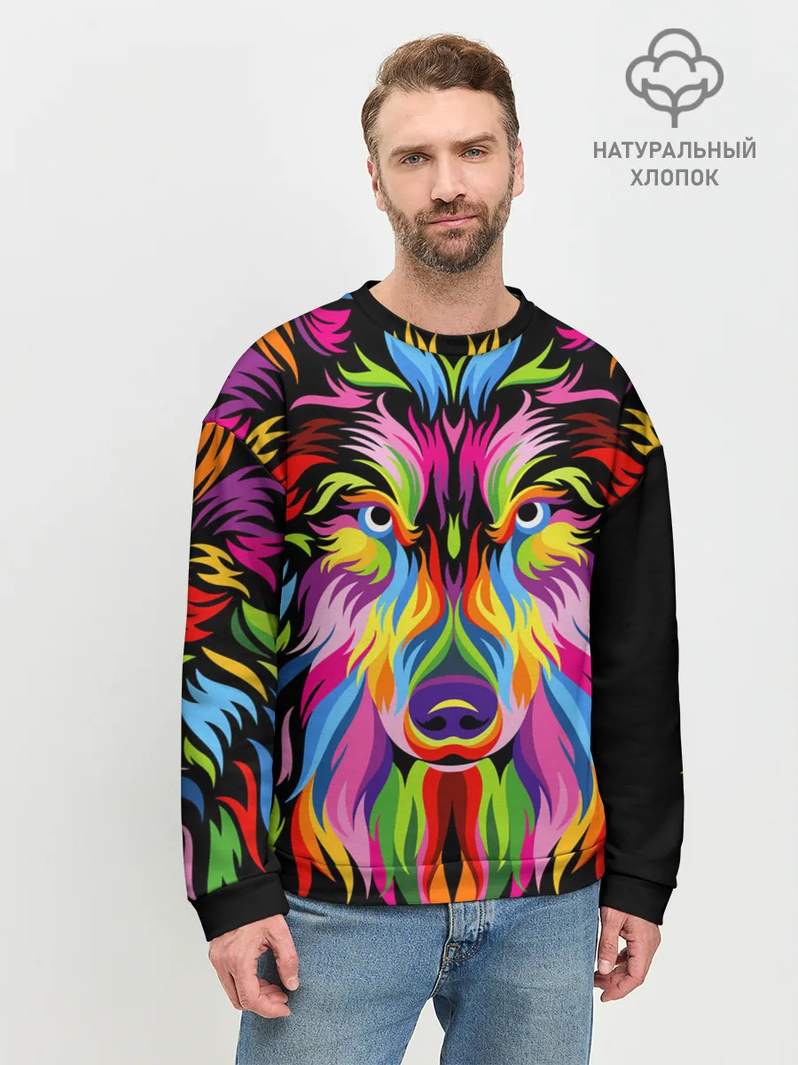 Мужской свитшот базовый / Neon wolf