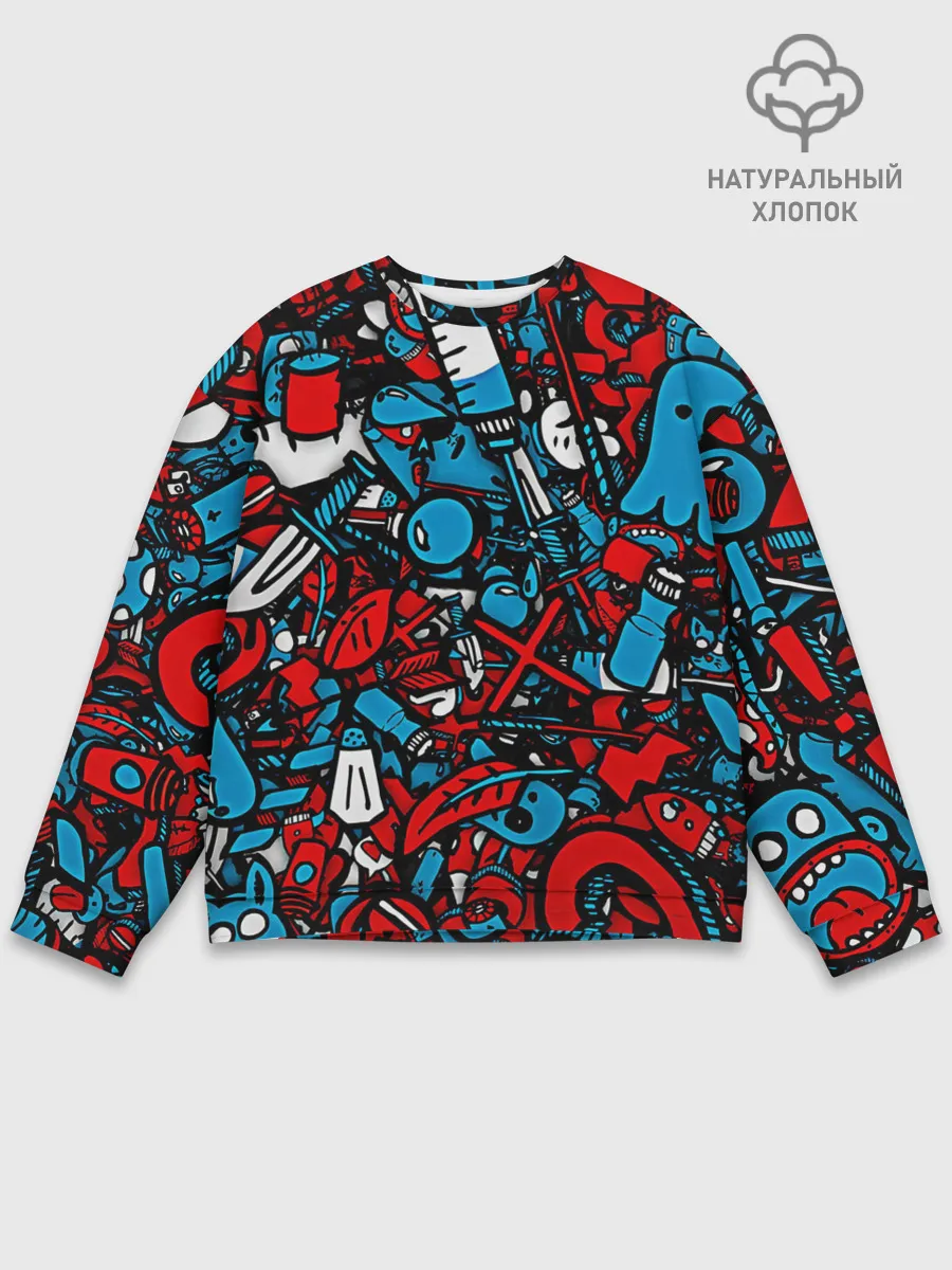 Мужской свитшот базовый / Красно синие безумие