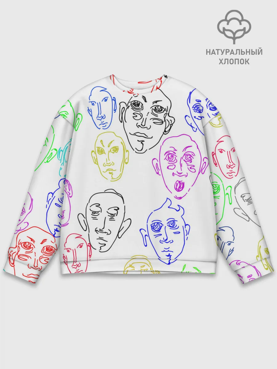 Мужской свитшот базовый / Цветные лица