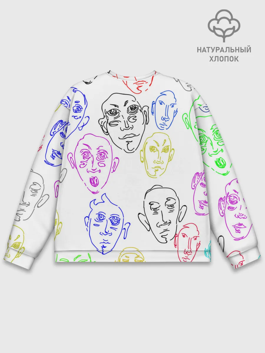 Мужской свитшот базовый / Цветные лица