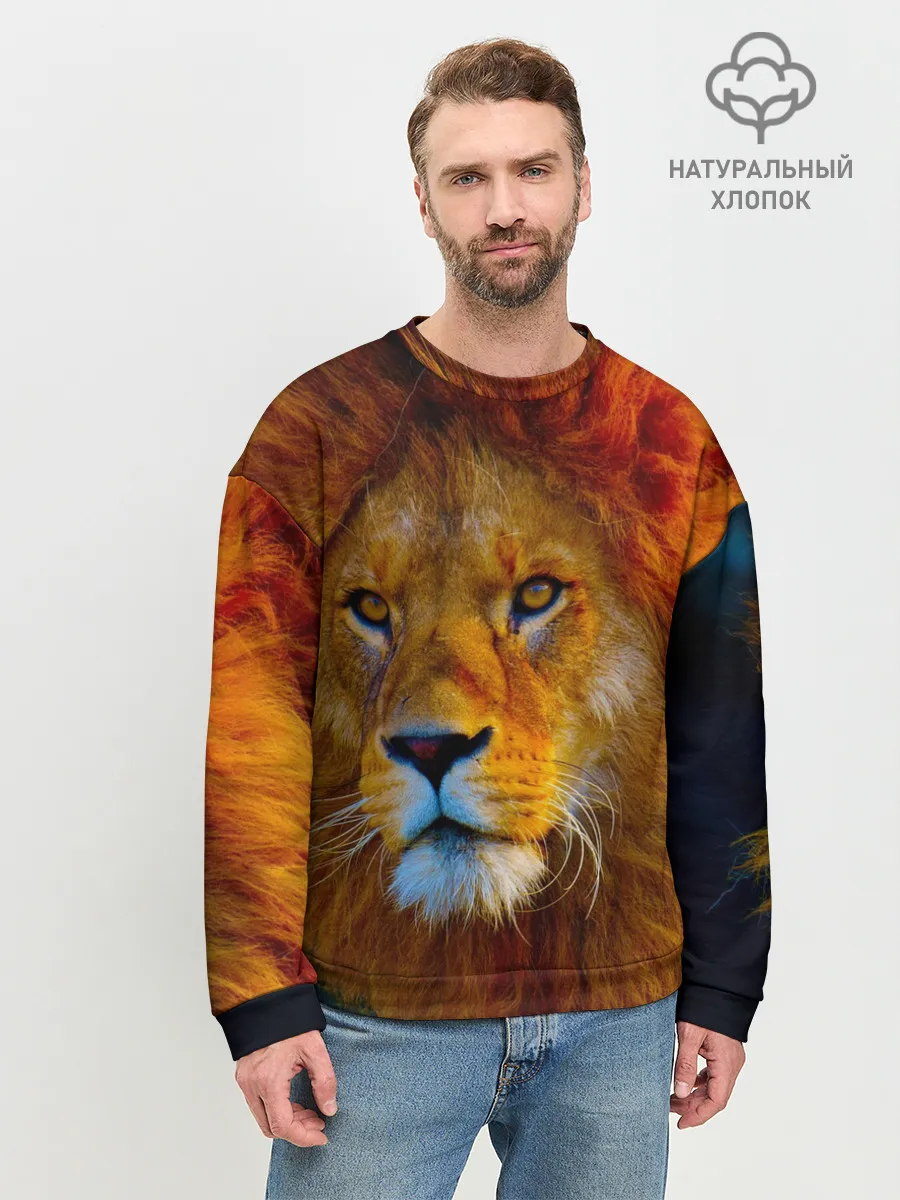 Мужской свитшот базовый / Лев 3D